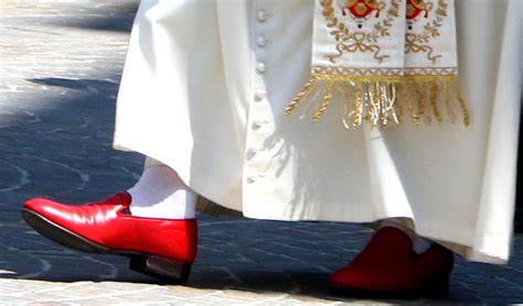 pope's shoes red